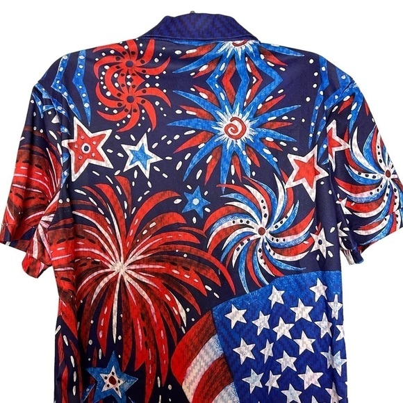 4th of July Patriotic Fireworks Red White & Blue Two Piece Unisex Short Set - Picture 9 of 14